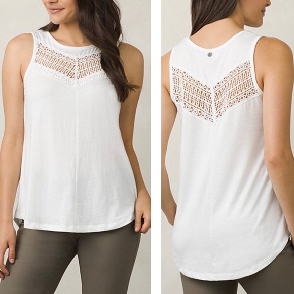 NWT Prana White Petra Organic Cotton Swing Tank - Picture 1 of 11